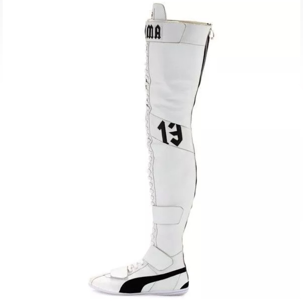 Fenty Puma Over The Knee White Boxing Boots By Rihanna Womens Size 6.5 - Picture 2 of 6